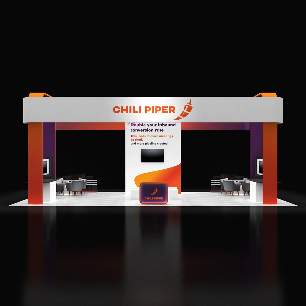 Booth design from the Pure Exhibits library, 20×40 · island