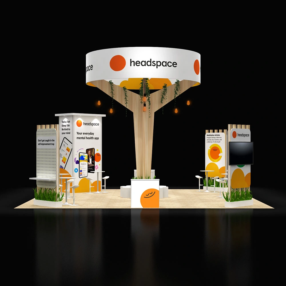 Booth design from the Pure Exhibits library, 30×30 · island