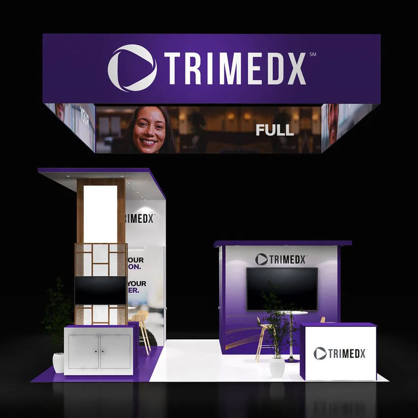 Booth design from the Pure Exhibits library, 20×20 · island